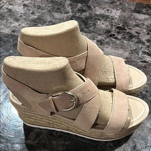 Marc Fisher Beige Wedge Sandals